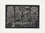 Artist: Baira, Frederick William. | Title: Invasion II | Date: 1997 | Technique: linocut, printed in black ink, from one block; hand coloured a la coupe [wet on wet technique] | Copyright: © Frederick William Baira