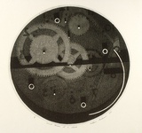 Artist: b'Anderson, William.' | Title: b'Visual diagram of a clock.' | Date: 1969 | Technique: b'etching and aquatint, printed in black ink, from one plate'