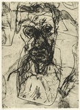 Artist: PARR, Mike | Title: Untitled Self-portraits 2. | Date: 1990 | Technique: drypoint, printed in black ink, from one copper plate