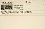 Artist: Jas P. | Title: Invoice: W. Walker, Sons and Bartholomew | Date: (1889) | Technique: lithograph, printed in black ink, from one stone