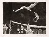 Artist: BALDESSIN, George | Title: Stars and sawdust I. | Date: 1963 | Technique: etching and aquatint, printed in black ink, from one plate
