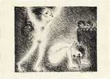 Artist: BOYD, Arthur | Title: St Francis with a brother, preaching naked. | Date: (1965) | Technique: lithograph, printed in black ink, from one plate | Copyright: Reproduced with permission of Bundanon Trust