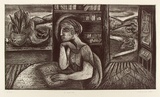 Artist: b'Harding, Richard.' | Title: b'A woman' | Date: 1988, October | Technique: b'etching, printed in black ink, from one plate'