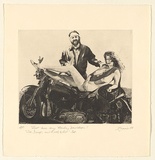 Artist: EWINS, Rod | Title: Just love my Harley-Davidson!. | Date: 1988 | Technique: photo-aquatint, printed in black ink, from one plate