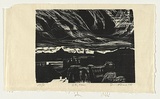 Artist: AMOR, Rick | Title: Skyline. | Date: 1988 | Technique: linocut, printed in black ink, from one block