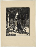 Artist: b'Waller, Christian.' | Title: b'The Sorceress.' | Date: c.1922 | Technique: b'linocut, printed in black ink, from one block'