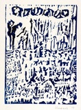 Artist: b'SHEARER, Mitzi' | Title: b'not titled' | Date: 1979 | Technique: b'woodcut, printed in blue and brown ink, from one block'