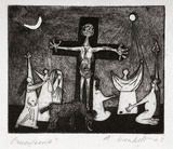 Artist: Wienholt, Anne. | Title: Crucifixion | Date: 1948 | Technique: etching and aquatint, printed in black ink, from one copper plate