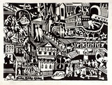 Artist: b'Allen, Joyce.' | Title: b'Journey.' | Date: 1967 | Technique: b'linocut printed in black ink, from one block'