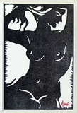 Artist: b'Bush, Charles.' | Title: b'Nude.' | Date: 1975 | Technique: b'linocut, printed in black ink, from one block'