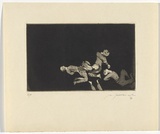 Artist: b'SELLBACH, Udo' | Title: b'(4 figures tumbling around, legs of someone falling out the bottom)' | Technique: b'etching, aquatint'