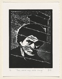 Artist: Ththerleigh, David. | Title: The world may never change | Date: 1999 | Technique: linocut, printed in black ink, from one block