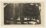 Artist: b'Walker, Ralph Trafford.' | Title: b'(Possom)' | Date: 1937 | Technique: b'linocut, printed in black ink, from one block'