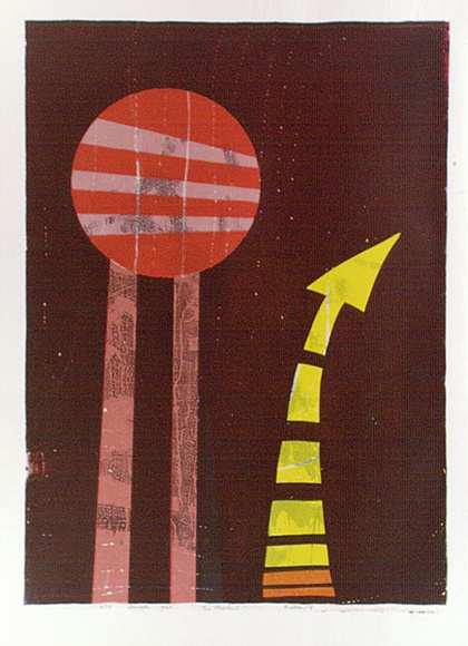 Artist: b'WICKS, Arthur' | Title: b'The obelisk' | Date: 1966 | Technique: b'screenprint, printed in colour, from multiple stencils'