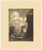 Artist: b'Rawling, Charles W.' | Title: b'The cooling tower' | Date: 1925 | Technique: b'etching and foul biting, printed in black ink with plate-tone, from one plate'