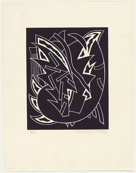 Artist: b'LEACH-JONES, Alun' | Title: b'Lupercalia #6' | Date: 1983 | Technique: b'linocut, printed in purple/black ink, from one block' | Copyright: b'Courtesy of the artist'