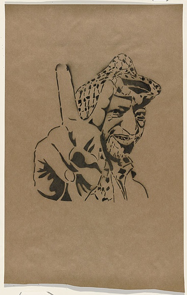 Artist: b'HAHA,' | Title: b'Yassar + Pauline + Ray + Big Merv (#1 - Yassar).' | Date: 2004 | Technique: b'stencil, printed in black ink, from one stencil'