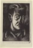 Artist: Fewster, Edward R. | Title: Self-portrait. | Date: 1954 | Technique: lithograph, printed in black ink, from one zinc plate
