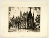 Artist: b'PLATT, Austin' | Title: b'The Wilson Hall University of Melbourne' | Date: 1936 | Technique: b'etching, printed in black ink, from one plate'