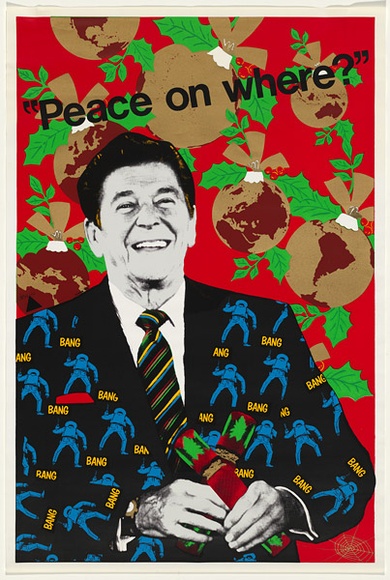 Artist: b'Robertson, Toni.' | Title: b'Peace on where?' | Date: 1983 | Technique: b'screenprint, printed in colour, from multiple screens' | Copyright: b'\xc2\xa9 Toni Robertson'