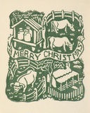 Artist: b'OGILVIE, Helen' | Title: b'Greeting card: Christmas' | Technique: b'linocut, printed in green ink, from one block'