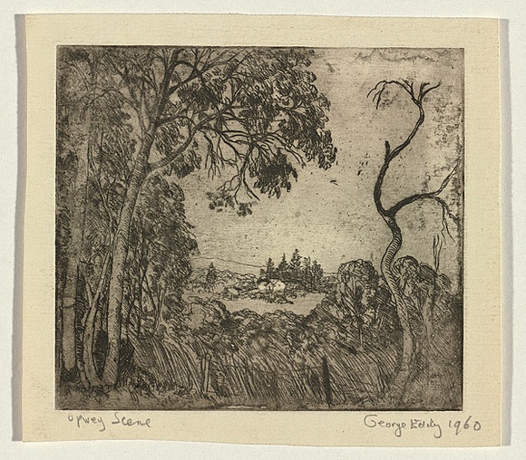 Title: b'Upwey scene' | Date: 1960 | Technique: b'etching and aquatint, printed in black ink, from one plate'