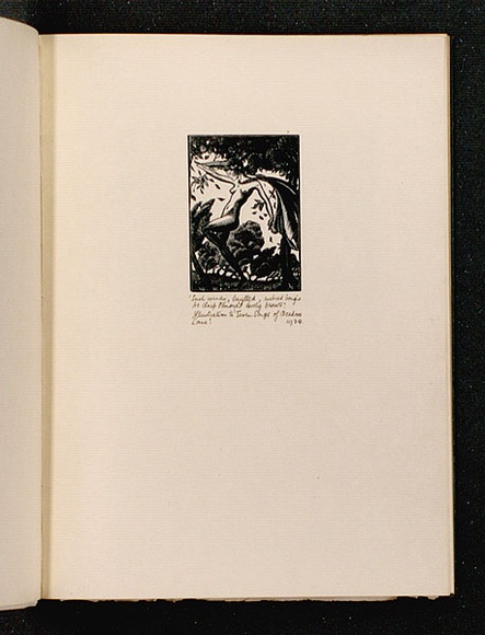 Artist: b'McGrath, Raymond.' | Title: b'Among the Blithe Green Trees.' | Date: 1924 | Technique: b'wood-engraving, printed in black ink, from one block'