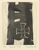Title: b'Imposed cross' | Date: 1964 | Technique: b'monoprint, printed in black ink, from one plate'