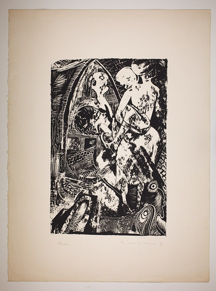 Artist: Morububuna, Martin. | Title: The death of Touluwa | Date: 1977 | Technique: lithograph, printed in black ink, from one plate