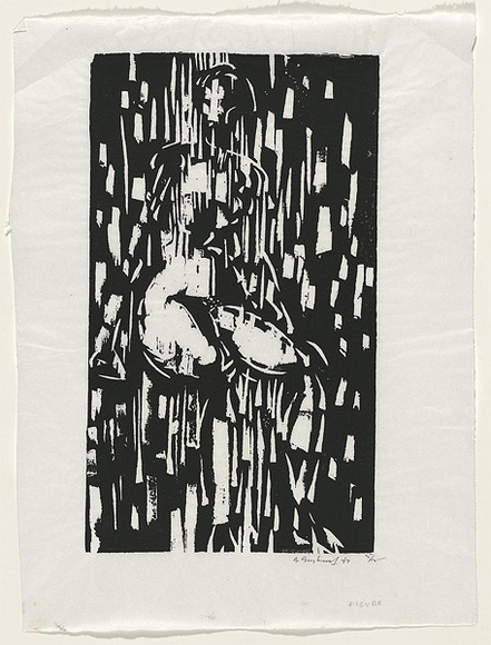 Artist: b'Grey-Smith, Guy' | Title: b'Figure' | Date: 1977 | Technique: b'woodcut, printed in black ink, from one block'