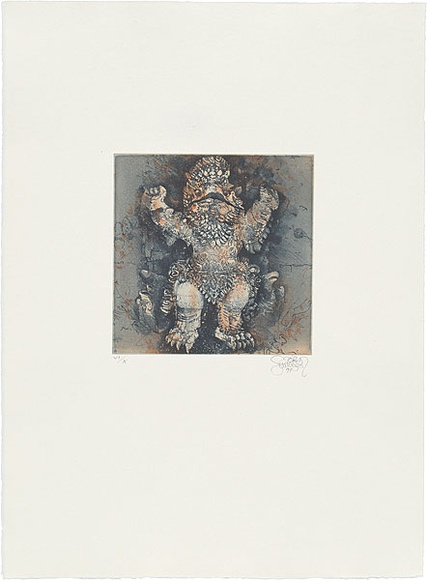 Title: Garuda | Date: 1999 | Technique: softground-etching and aquatint, printed in colour, from two plates