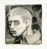 Artist: b'Stringer, John.' | Title: b'(Head study of youth).' | Technique: b'etching, printed in black ink with plate-tone, from one plate'