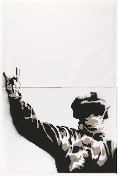 Artist: b'Dodd, James.' | Title: b'Metal militia.' | Date: 2003 | Technique: b'stencil, printed in colour, from two stencils'