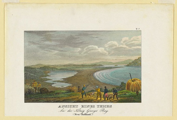 Title: b'Ansicht eines teichs bei der Konig Georgs Bay' | Date: 1836 | Technique: b'lithograph, printed in black ink, from one stone; hand-coloured'