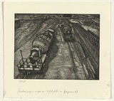 Artist: Gittoes, George. | Title: Treadwells | Date: 1991 | Technique: etching, printed in black ink, from one plate