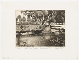 Artist: PLATT, Austin | Title: Lily Pond Bridge, Centennial Park | Date: c.1987 | Technique: etching, printed in black ink, from one plate