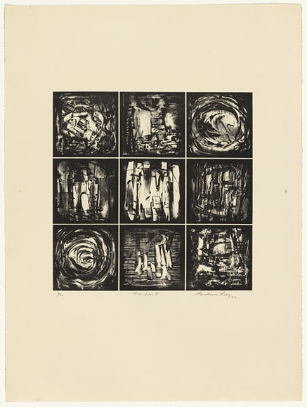 Artist: b'KING, Grahame' | Title: b'Microform X' | Date: 1973 | Technique: b'lithograph, printed in colour, from one stone [or plate]'