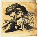 Artist: b'Thorpe, Lesbia.' | Title: b'Peasant woman, Malta' | Technique: b'linocut, printed in colour, from two blocks'