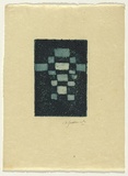 Artist: b'SELLBACH, Udo' | Title: b'(Chequer board cross)' | Date: (1965) | Technique: b'etching, printed in blue ink, from one plate'