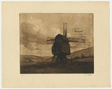 Artist: b'LONG, Sydney' | Title: b'The old mill' | Date: 1919 | Technique: b'line-etching, sandgrain-etching and aquatint, printed in brown ink, from one copper plate' | Copyright: b'Reproduced with the kind permission of the Ophthalmic Research Institute of Australia'