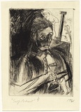 Artist: WALKER, Murray | Title: Self-portrait | Date: 1961 | Technique: drypoint, printed in black ink, from one plate