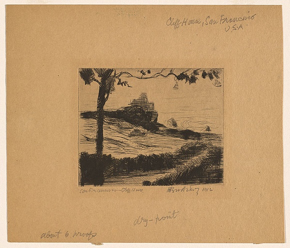 Artist: Brodzky, Horace. | Title: Cliff house, San Francisco. | Date: 1912 | Technique: drypoint, printed in black ink, from one plate
