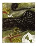 Artist: Backen, Earle. | Title: Burnt wood with new growth. | Date: 1967 | Technique: etching and aquatint, printed in colour