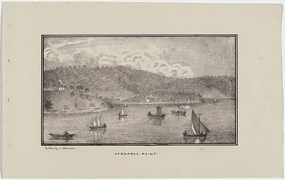 Title: b'Kangaroo Point.' | Date: 1833 | Technique: b'lithograph, printed in black ink, from one stone'