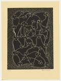 Artist: b'Cherel, Kumanjayi (Butcher).' | Title: b'Garringardi' | Date: 1994, October-November | Technique: b'linocut, printed in black ink, from one block'