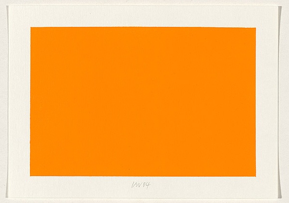 Title: b'not titled [fluro orange]' | Date: 2004 | Technique: b'screenprint, printed in acrylic paint, from one stencil'