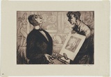 Artist: Dyson, Will. | Title: Our dealers: Sorry Mr. Smith, but we only handle artists whose names are difficult to pronounce. | Date: c.1929 | Technique: etching, printed in black ink, from one plate