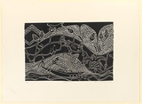 Artist: b'Robinson, Brian.' | Title: b'Journey' | Date: 1993 | Technique: b'linocut, printed in black ink, from one block'