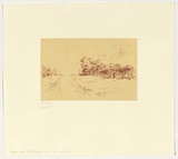 Artist: b'Clingan, Jill.' | Title: b'Gundaroo.' | Date: 1990 | Technique: b'etching and chine colle, printed in brown ink, from one plate'