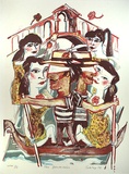 Artist: Sibley, Andrew. | Title: The gondoliers | Date: 1989 | Technique: off-set lithograph, printed in colour, from six stones